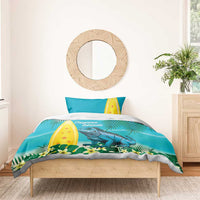 Blue Iguana Cayman Islands Bedding Set Turquoise Tropical Vibes - Wonder Print Shop
