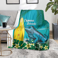 Blue Iguana Cayman Islands Blanket Turquoise Tropical Vibes