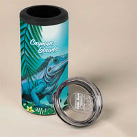Blue Iguana Cayman Islands 4 in 1 Can Cooler Tumbler Turquoise Tropical Vibes