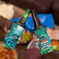 Blue Iguana Cayman Islands 4 in 1 Can Cooler Tumbler Turquoise Tropical Vibes