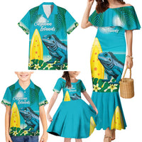 Blue Iguana Cayman Islands Family Matching Mermaid Dress and Hawaiian Shirt Turquoise Tropical Vibes - Wonder Print Shop