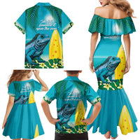 Blue Iguana Cayman Islands Family Matching Mermaid Dress and Hawaiian Shirt Turquoise Tropical Vibes - Wonder Print Shop