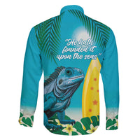 Blue Iguana Cayman Islands Family Matching Off The Shoulder Long Sleeve Dress and Hawaiian Shirt Turquoise Tropical Vibes