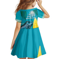 Blue Iguana Cayman Islands Family Matching Off Shoulder Short Dress and Hawaiian Shirt Turquoise Tropical Vibes - Wonder Print Shop