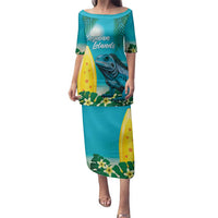Blue Iguana Cayman Islands Family Matching Puletasi and Hawaiian Shirt Turquoise Tropical Vibes