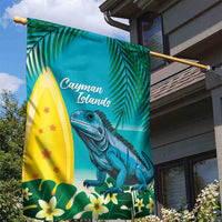 Blue Iguana Cayman Islands Garden Flag Turquoise Tropical Vibes - Wonder Print Shop