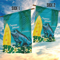 Blue Iguana Cayman Islands Garden Flag Turquoise Tropical Vibes - Wonder Print Shop