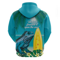 Blue Iguana Cayman Islands Hoodie Turquoise Tropical Vibes - Wonder Print Shop