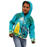 Blue Iguana Cayman Islands Kid Hoodie Turquoise Tropical Vibes - Wonder Print Shop
