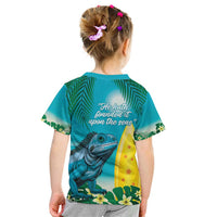 Blue Iguana Cayman Islands Kid T Shirt Turquoise Tropical Vibes - Wonder Print Shop
