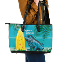 Blue Iguana Cayman Islands Leather Tote Bag Turquoise Tropical Vibes