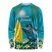 Blue Iguana Cayman Islands Long Sleeve Shirt Turquoise Tropical Vibes - Wonder Print Shop