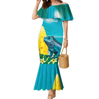 Blue Iguana Cayman Islands Mermaid Dress Turquoise Tropical Vibes - Wonder Print Shop