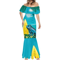 Blue Iguana Cayman Islands Mermaid Dress Turquoise Tropical Vibes - Wonder Print Shop