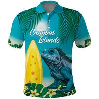 Blue Iguana Cayman Islands Polo Shirt Turquoise Tropical Vibes - Wonder Print Shop