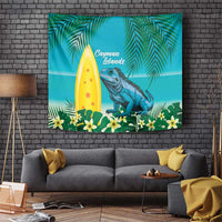 Blue Iguana Cayman Islands Tapestry Turquoise Tropical Vibes - Wonder Print Shop