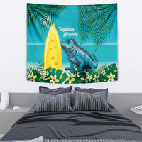 Blue Iguana Cayman Islands Tapestry Turquoise Tropical Vibes - Wonder Print Shop