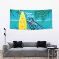 Blue Iguana Cayman Islands Tapestry Turquoise Tropical Vibes - Wonder Print Shop