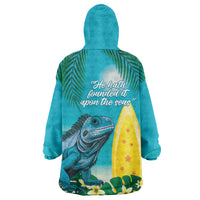 Blue Iguana Cayman Islands Wearable Blanket Hoodie Turquoise Tropical Vibes - Wonder Print Shop
