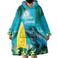 Blue Iguana Cayman Islands Wearable Blanket Hoodie Turquoise Tropical Vibes - Wonder Print Shop