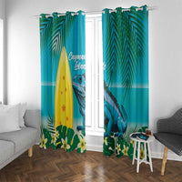 Blue Iguana Cayman Islands Window Curtain Turquoise Tropical Vibes - Wonder Print Shop