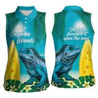 Blue Iguana Cayman Islands Women Sleeveless Polo Shirt Turquoise Tropical Vibes - Wonder Print Shop