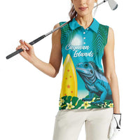 Blue Iguana Cayman Islands Women Sleeveless Polo Shirt Turquoise Tropical Vibes - Wonder Print Shop