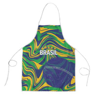 Brazil Football Apron 2026 Vamos Brasil Marble Pattern - Wonder Print Shop