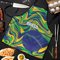 Brazil Football Apron 2026 Vamos Brasil Marble Pattern - Wonder Print Shop