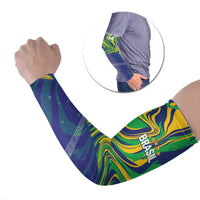 Brazil Football Custom Arm Sleeves 2026 Vamos Brasil Marble Pattern - Wonder Print Shop