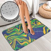 Brazil Football Bathroom Set 2026 Vamos Brasil Marble Pattern - Wonder Print Shop