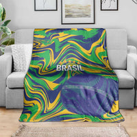 Brazil Football Blanket 2026 Vamos Brasil Marble Pattern - Wonder Print Shop