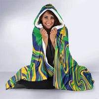 Brazil Football Hooded Blanket 2026 Vamos Brasil Marble Pattern - Wonder Print Shop