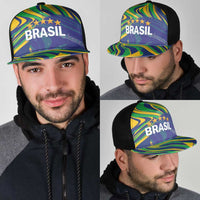 Brazil Football Mesh Trucker Cap 2026 Vamos Brasil Marble Pattern