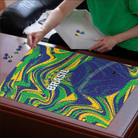 Brazil Football Puzzle 2026 Vamos Brasil Marble Pattern - Wonder Print Shop