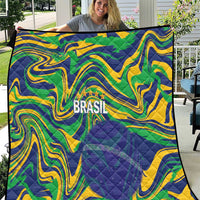 Brazil Football Quilt 2026 Vamos Brasil Marble Pattern - Wonder Print Shop