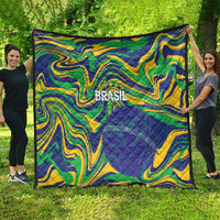 Brazil Football Quilt 2026 Vamos Brasil Marble Pattern - Wonder Print Shop