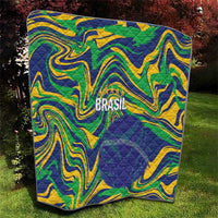 Brazil Football Quilt 2026 Vamos Brasil Marble Pattern - Wonder Print Shop