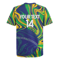Brazil Football Custom Rugby Jersey 2026 Vamos Brasil Marble Pattern - Wonder Print Shop
