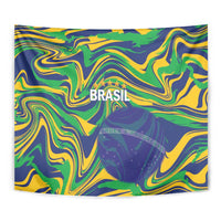 Brazil Football Tapestry 2026 Vamos Brasil Marble Pattern - Wonder Print Shop