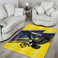Ecuador Football Custom Area Rug 2026 Vamos La Tri Yellow South America Pattern - Wonder Print Shop