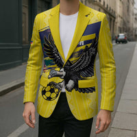 Ecuador Football Custom Blazer 2026 Vamos La Tri Yellow South America Pattern - Wonder Print Shop