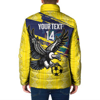 Ecuador Football Custom Padded Jacket 2026 Vamos La Tri Yellow South America Pattern - Wonder Print Shop