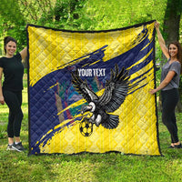 Ecuador Football Custom Quilt 2026 Vamos La Tri Yellow South America Pattern - Wonder Print Shop