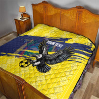 Ecuador Football Custom Quilt 2026 Vamos La Tri Yellow South America Pattern - Wonder Print Shop