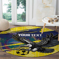 Ecuador Football Custom Round Carpet 2026 Vamos La Tri Yellow South America Pattern - Wonder Print Shop