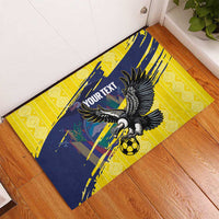 Ecuador Football Custom Rubber Doormat 2026 Vamos La Tri Yellow South America Pattern - Wonder Print Shop