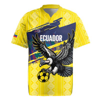 Ecuador Football Custom Rugby Jersey 2026 Vamos La Tri Yellow South America Pattern - Wonder Print Shop