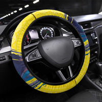 Ecuador Football Steering Wheel Cover 2026 Vamos La Tri Yellow South America Pattern - Wonder Print Shop