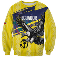 Ecuador Football Custom Sweatshirt 2026 Vamos La Tri Yellow South America Pattern - Wonder Print Shop